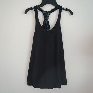 Kid’s Black Crochet Razorback Tank